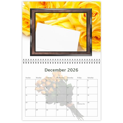Roses For You (any Year) 2026 Calendar By Deborah Dec 2026