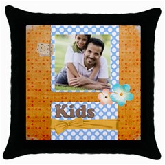 kids - Throw Pillow Case (Black)