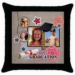 graduation (5 styles) - Throw Pillow Case (Black) graduation (5 styles) - Throw Pillow Case (Black)