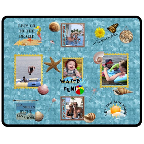 Beach Medium Fleece Blanket By Lil 60 x50  Blanket Front