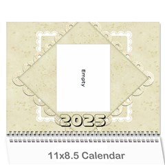 Damask Wedding 2025 Calendar  - Wall Calendar 11  x 8.5  (12-Months)