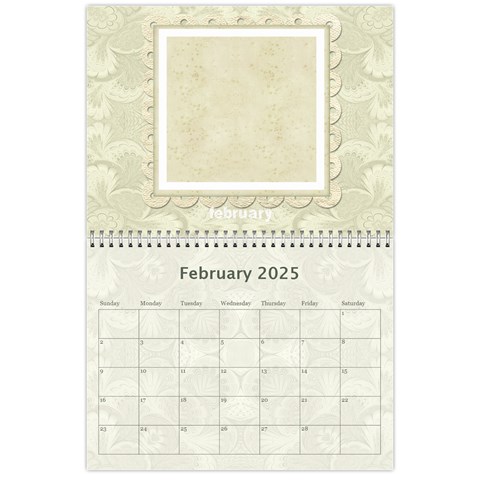 Damask Wedding 2025 Calendar  By Catvinnat Feb 2025