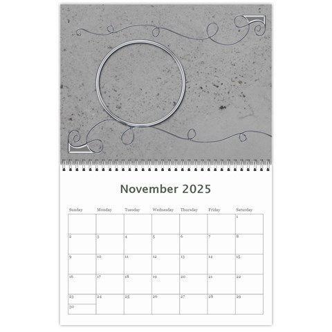 Simple Silver 2025 Calendar By Catvinnat Nov 2025