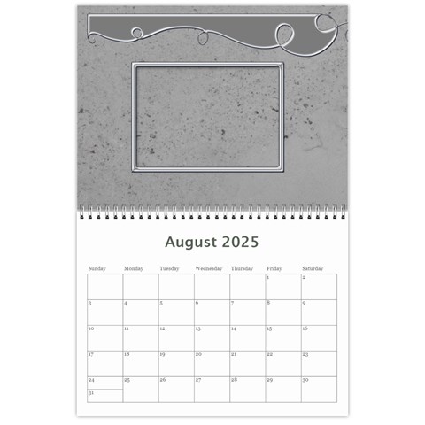 Simple Silver 2025 Calendar By Catvinnat Aug 2025