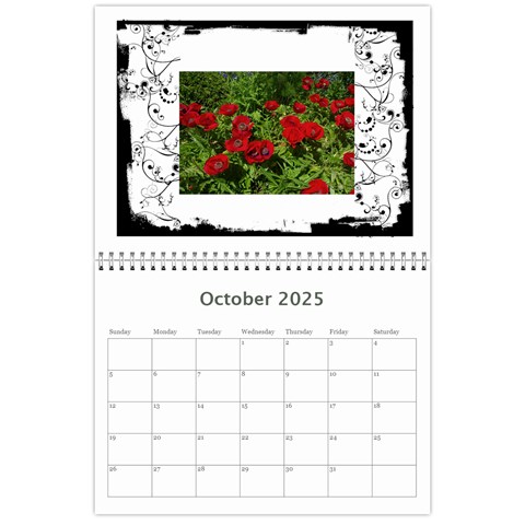 Black & White 2025 Calendar  By Catvinnat Oct 2025