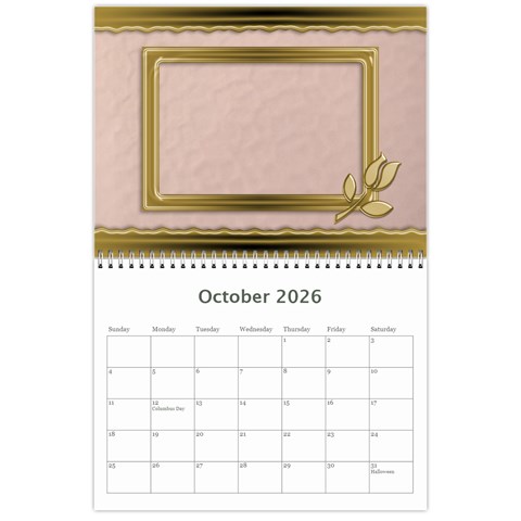 Formal Elegant 2026 (any Year) Calendar By Deborah Oct 2026