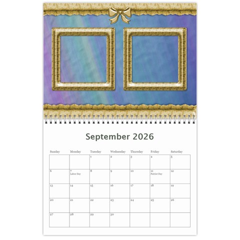 Formal Elegant 2026 (any Year) Calendar By Deborah Sep 2026