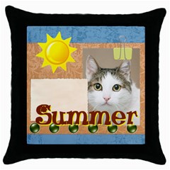 happy pet - Throw Pillow Case (Black) happy pet - Throw Pillow Case (Black)