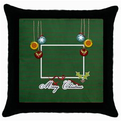 Throw Pillow- Merry Christmas - Throw Pillow Case (Black) Throw Pillow- Merry Christmas - Throw Pillow Case (Black)