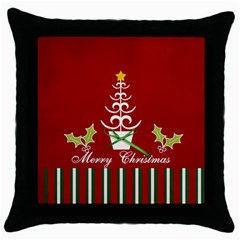 Throw Pillow- Merry Christmas 2 (5 styles) - Throw Pillow Case (Black)