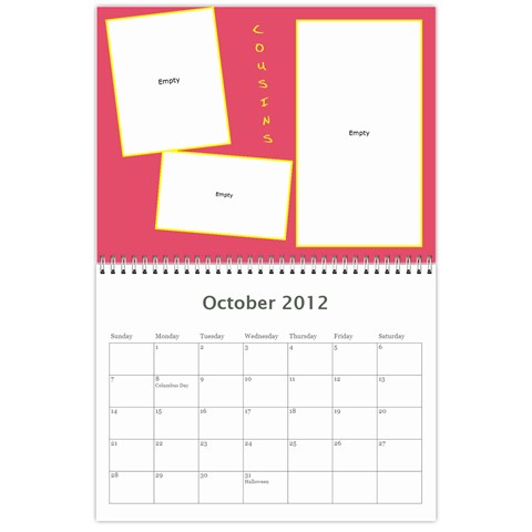 Calender (the Girls) By Sierra Oct 2012