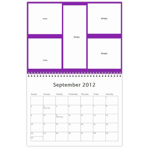 Calender (the Girls) By Sierra Sep 2012