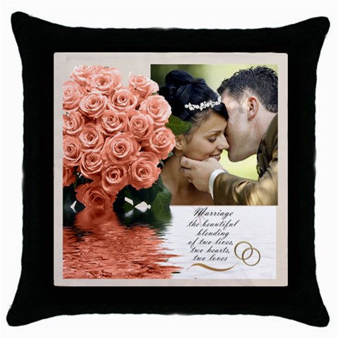 Apricot Wedding Throw Pillow By Deborah Front