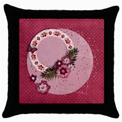 Pink Floral/Lace- pillow (1side) (5 styles) - Throw Pillow Case (Black) Pink Floral/Lace- pillow (1side) (5 styles) - Throw Pillow Case (Black)
