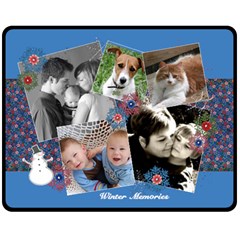 Winter/Snowman/Snowflakes-Fleece Blanket (M) - 60  x 50  Fleece Blanket (Medium)