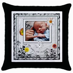 Stop and Smell the Flowers Throw Pillow (5 styles) - Throw Pillow Case (Black)