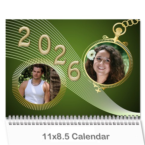 Styled In Green 2026 Calendar (large Numbers) By Deborah Cover