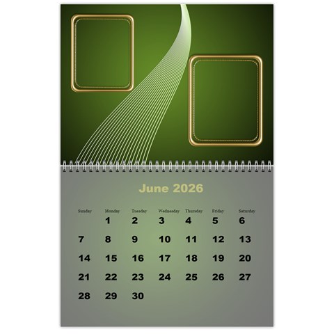 Styled In Green 2026 Calendar (large Numbers) By Deborah Jun 2026