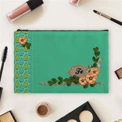 Cosmetic Bag (Large)- Orange Flowers