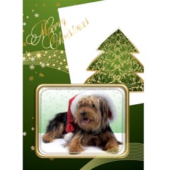 Green Christmas Star 5x7 Card - Greeting Card 5 x 7 Green Christmas Star 5x7 Card - Greeting Card 5 x 7