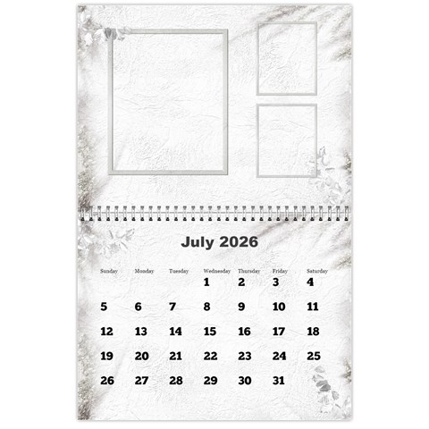 General Purpose Textured 2026 Calendar (large Numbers) By Deborah Jul 2026