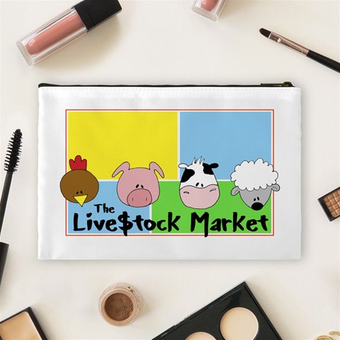 Livestockmkt Cosmetic Bag Large By Pamela Tan Back