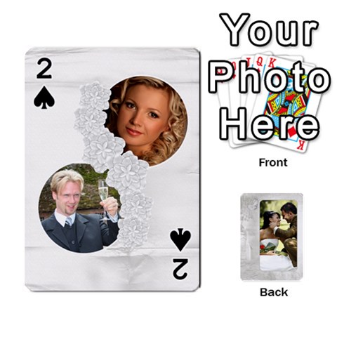 Our Wedding 54 Design (2 Sided) Cards By Deborah Front - Spade2
