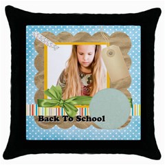 back to school (5 styles) - Throw Pillow Case (Black)