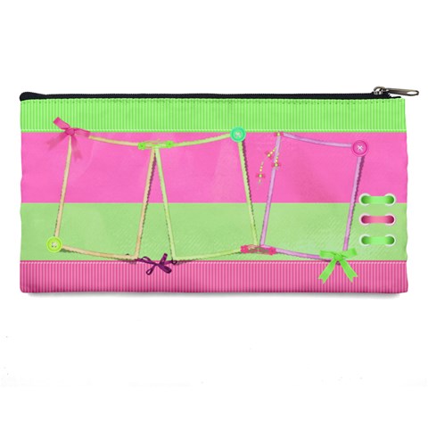 Pink And Green Pencil Case By Deborah Back