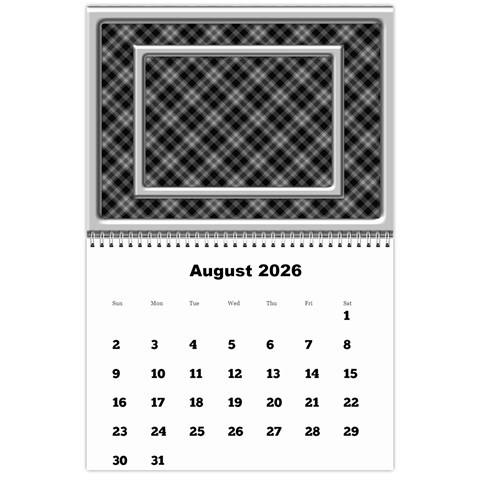 Framed In Silver 2026 Calendar (large Numbers) By Deborah Aug 2026