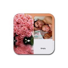 gold and apricot roses love coaster - Rubber Coaster (Square) gold and apricot roses love coaster - Rubber Coaster (Square)