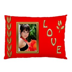 Love Gold And Red Pillow Case (2 Sided)