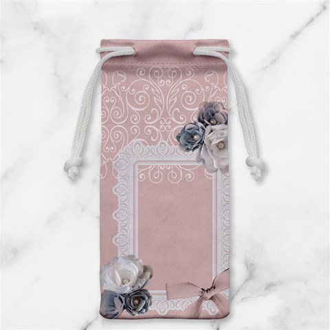 Pink Grey Jewelry Bag By Heather Front