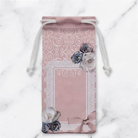 Pink Grey Jewelry Bag By Heather Back