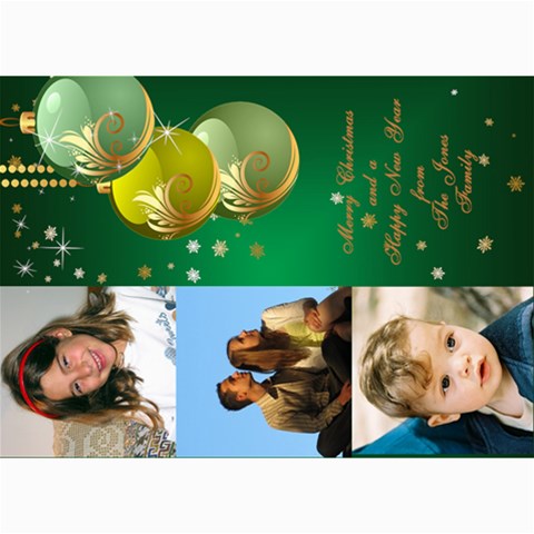Green Bauble Photo Card 5x7 By Deborah 7 x5  Photo Card - 5