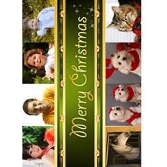 8 Picture Merry Christmas Card 5x7 (green) - Greeting Card 5 x 7 8 Picture Merry Christmas Card 5x7 (green) - Greeting Card 5 x 7