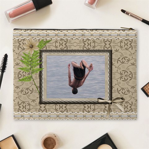 Pretty Taupe Xl Cosmetic Bag By Lil Back