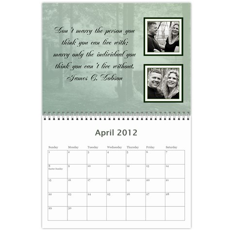 Family Calendar By Patricia W Apr 2012