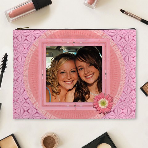 Pretty In Pink Xl Cosmetic Bag By Lil Front