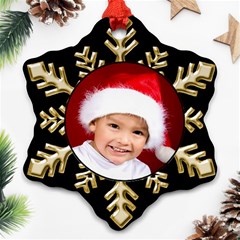 Black and Gold Snowflake Ornament - Ornament (Snowflake)