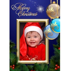 Merry Christmas in blue 5x7 Card - Greeting Card 5 x 7 Merry Christmas in blue 5x7 Card - Greeting Card 5 x 7