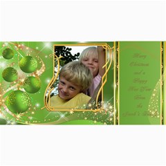 Frosted Bauble Christmas Photo Card (4x8) Lime