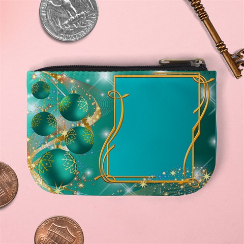 Christmas Named Mini Coin Purse (teal) By Deborah Back