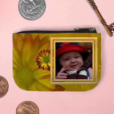 Yellow Flower Mini Coin Purse By Lil Back