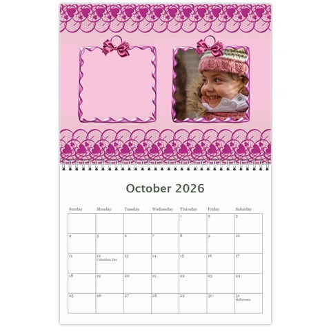 Happy Pink 2026 (any Year) Calendar By Deborah Oct 2026