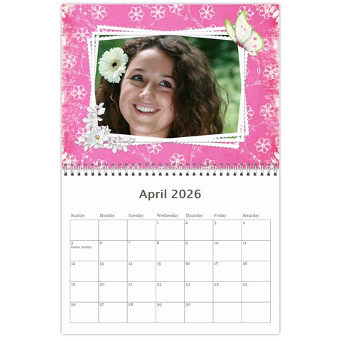 Happy Pink 2026 (any Year) Calendar By Deborah Apr 2026