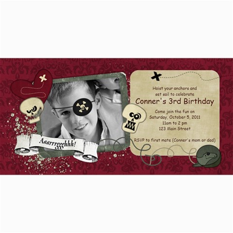 Pirate Birthday Party 8 x4  Photo Card - 9