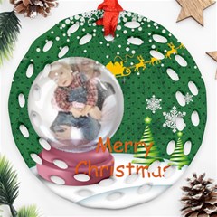 merry christmas - Ornament (Round Filigree)