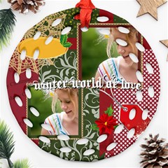 merry christmas - Ornament (Round Filigree) merry christmas - Ornament (Round Filigree)