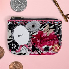 Coin Purse - Pink Black - Treasure s - Mini Coin Purse